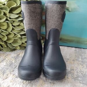 Chooka Mid Calf Racer Herringbone Waterproof Rain